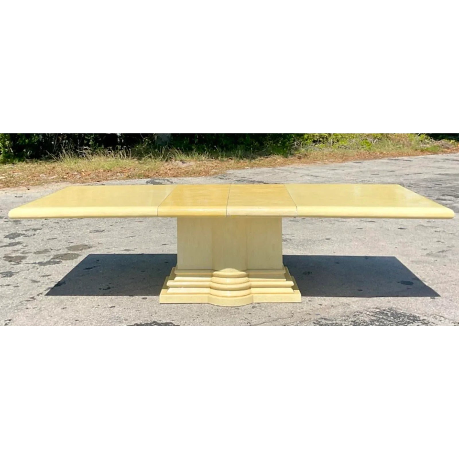 Late 20th Century Vintage Regency Tessellated Bone Dining Table - Back view