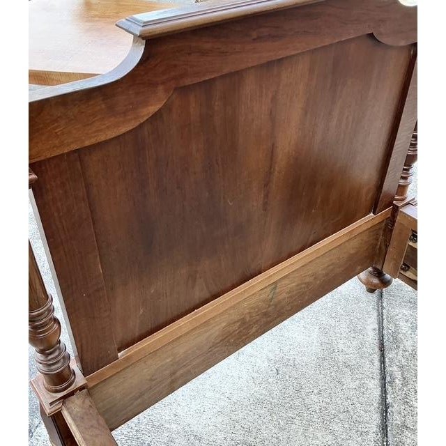 Vintage Eastlake Carved Wood Twin Bed - Back view