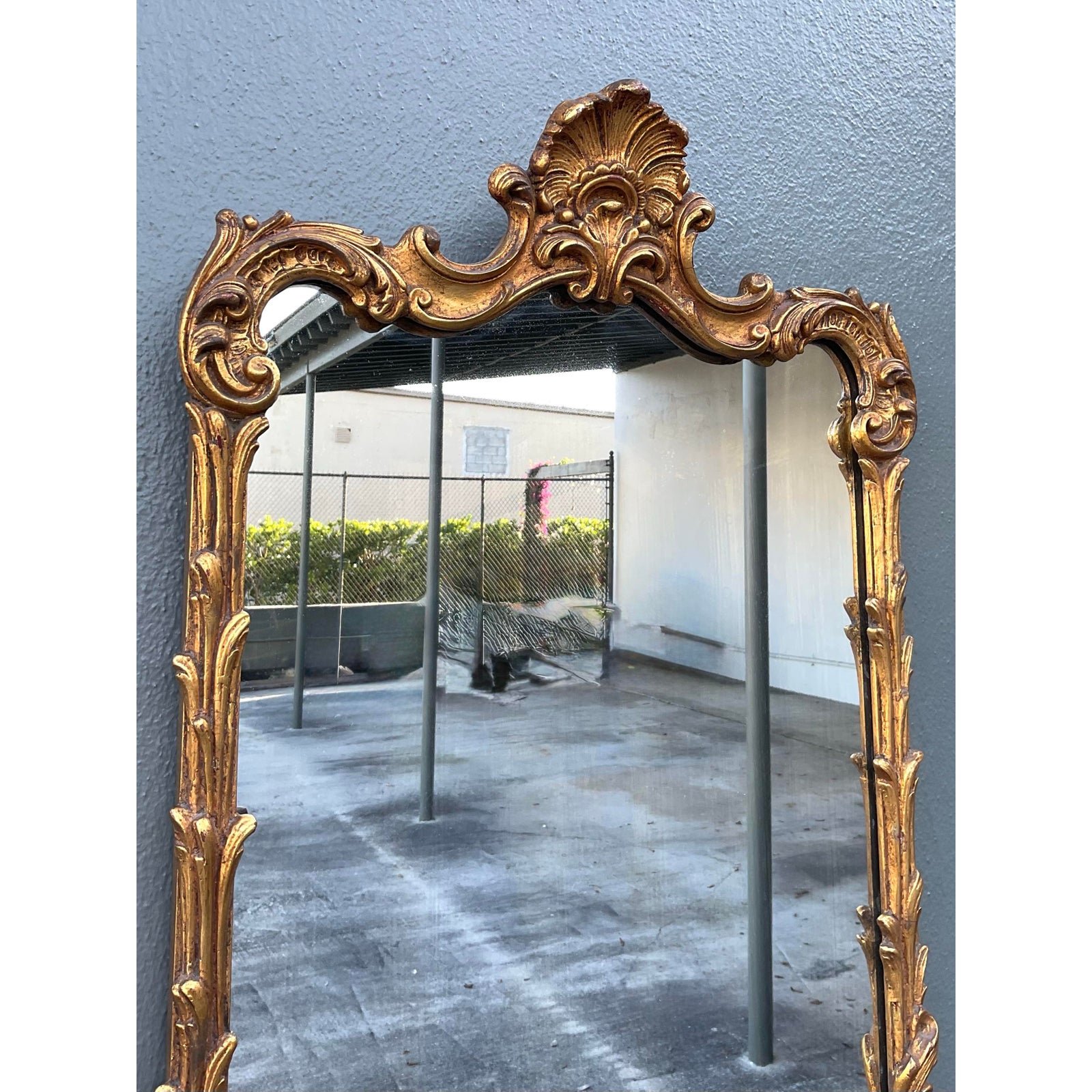 Vintage Gilt Baroque Mirror - Top view