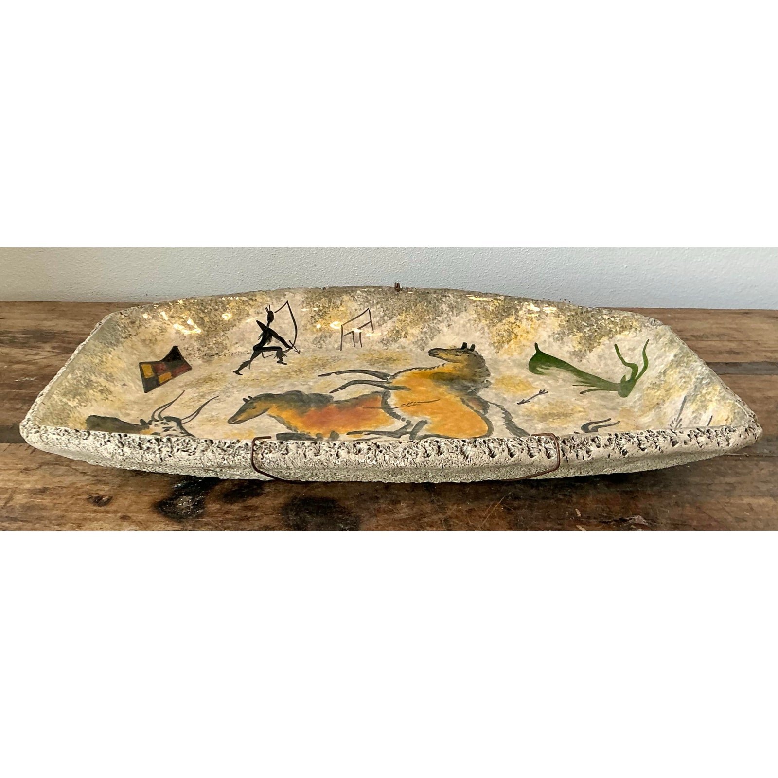 Vintage Lascaux Cave Painting Bowl - Top view