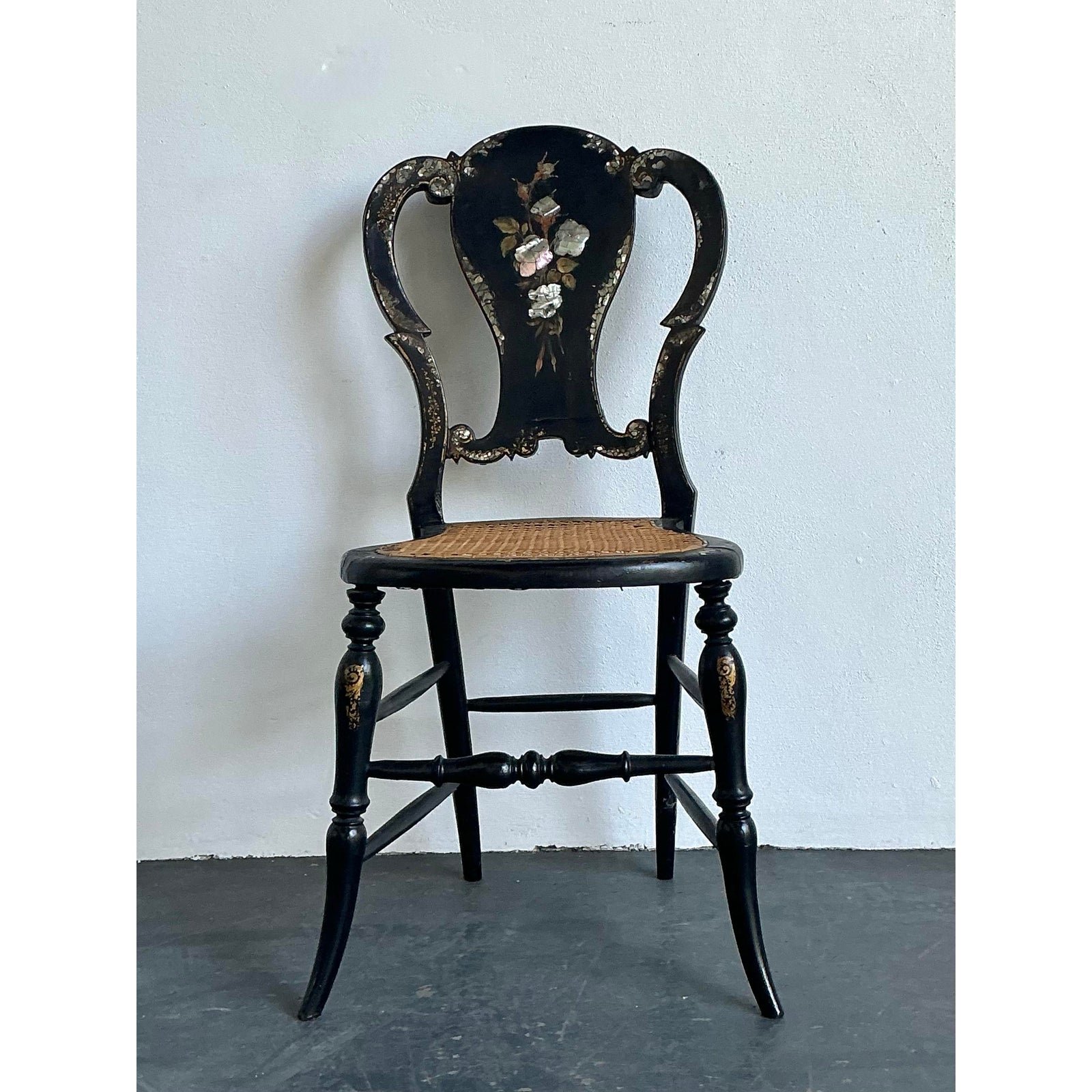 Vintage Paper Mache Inlay Chair - Top view