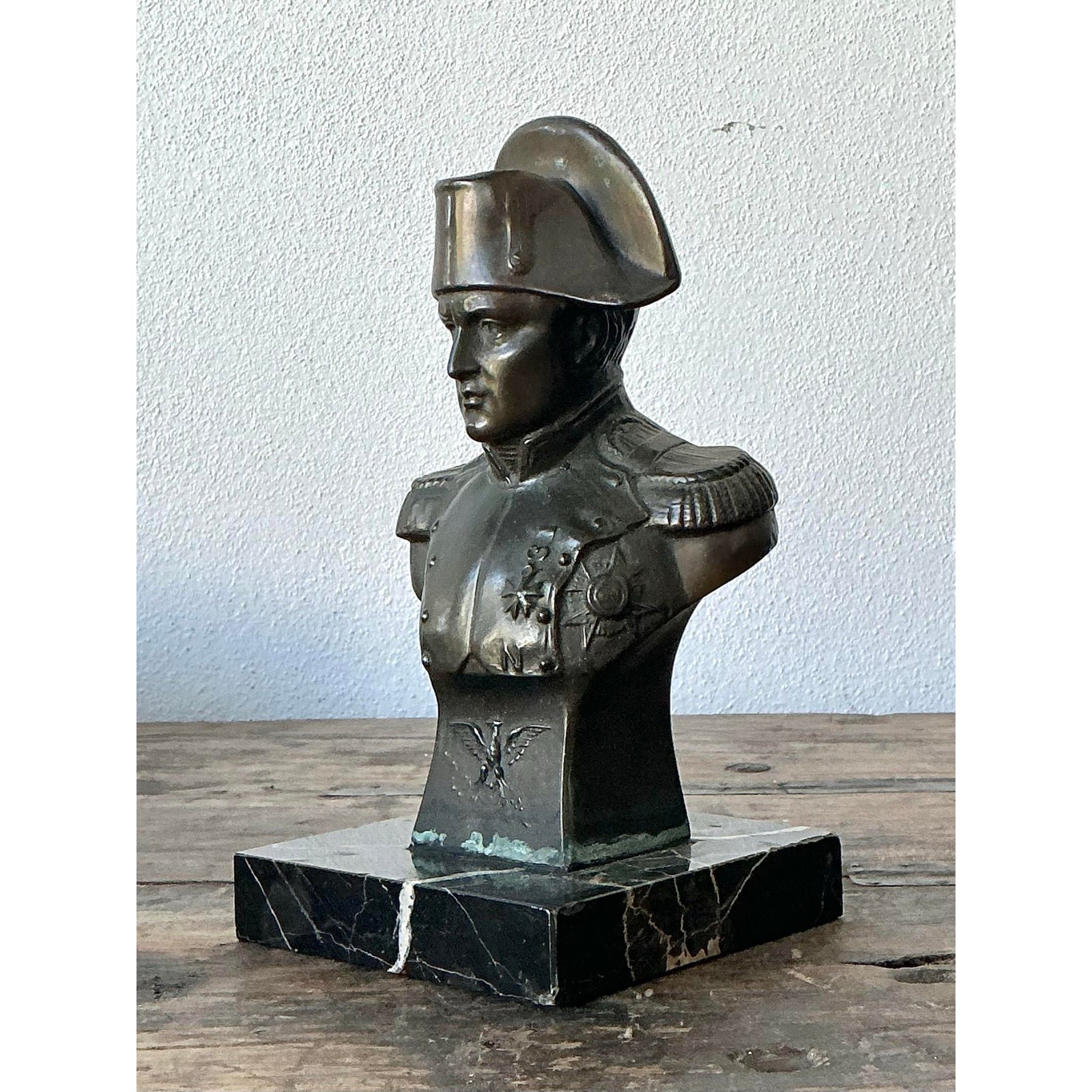 Vintage Patinated Bronze Bust of Napoleon - Back view