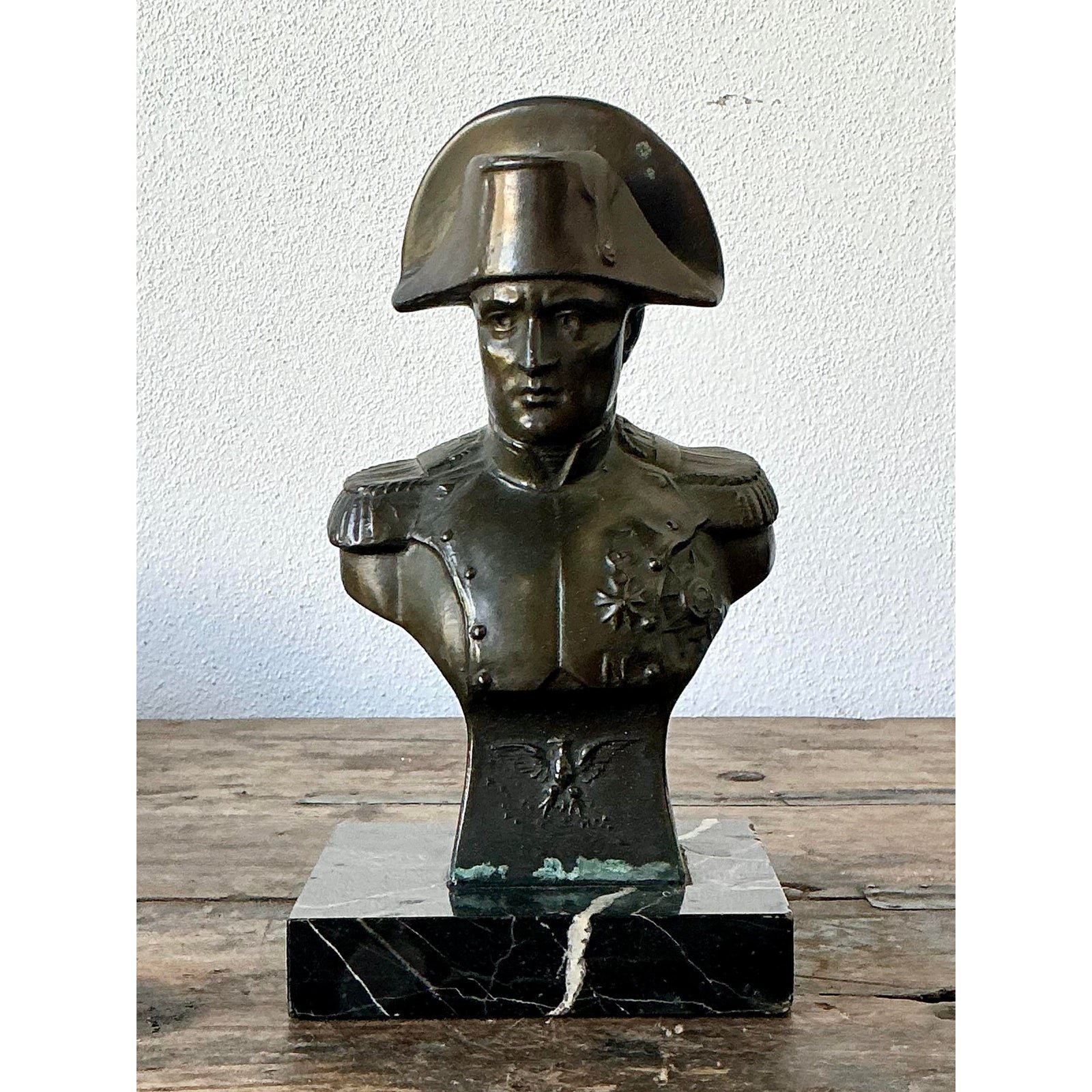 Vintage Patinated Bronze Bust of Napoleon - Detail view