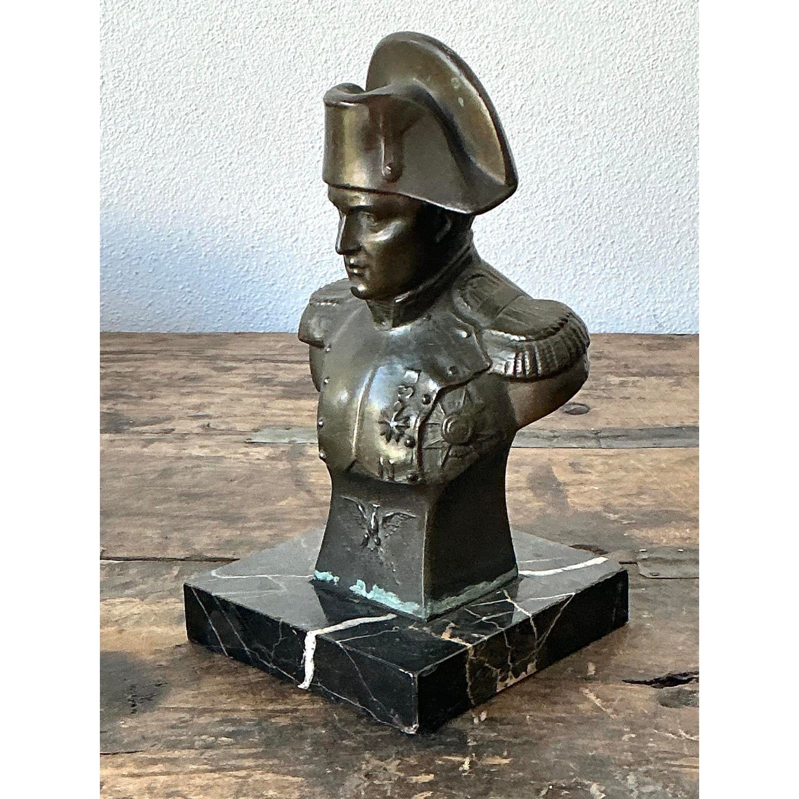 Vintage Patinated Bronze Bust of Napoleon - Side view