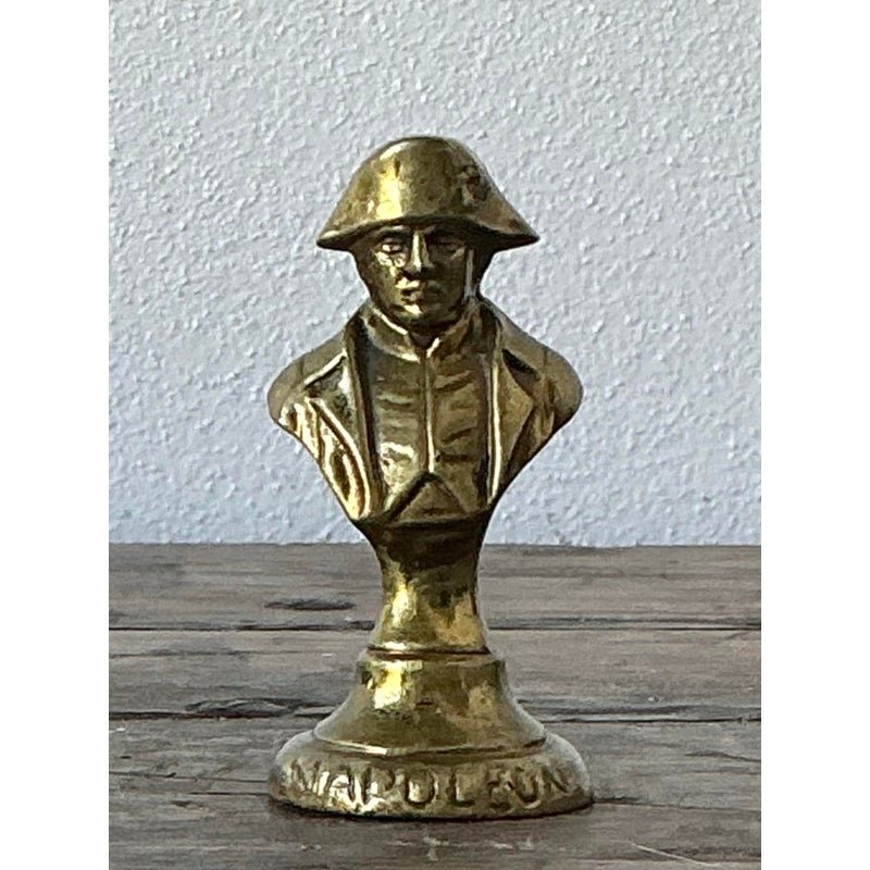 Vintage Brass Bust of Napoleon Paperweight - Detail view