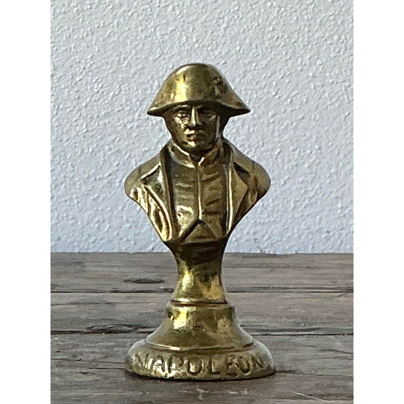 Vintage Brass Bust of Napoleon Paperweight - Side view