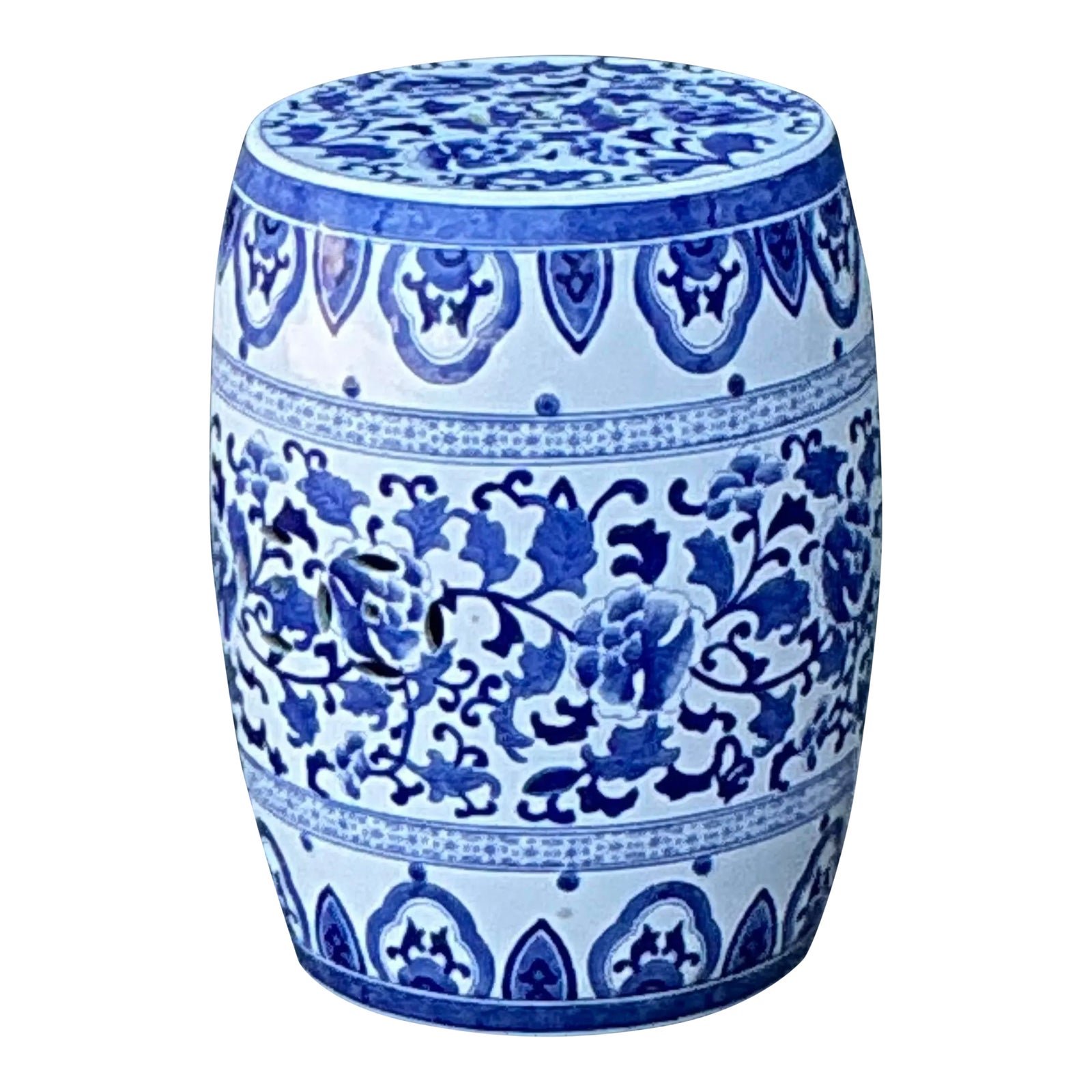 Vintage Asian Glazed Ceramic Garden Stool