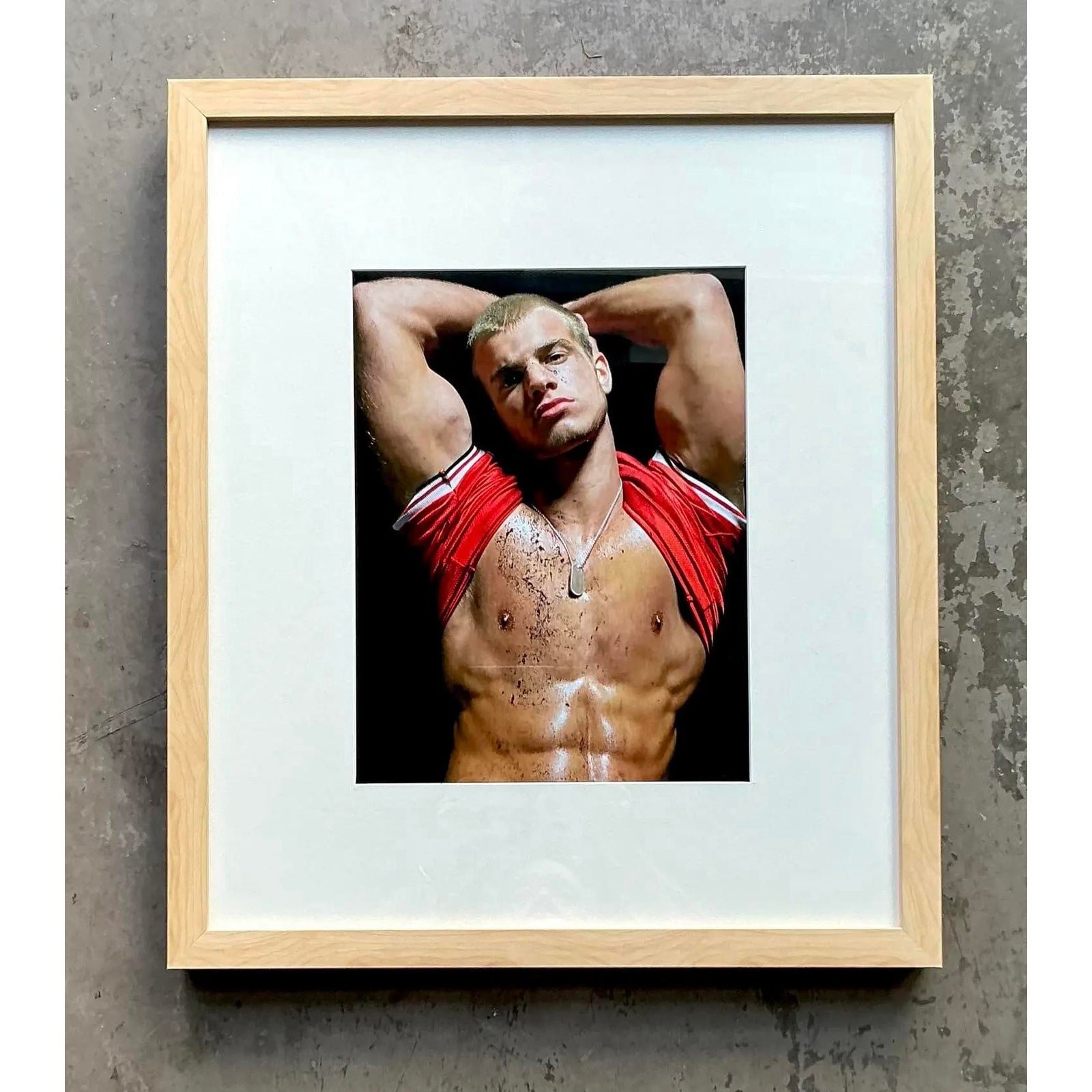 Vintage Boho Original Photograph of Man - Top view