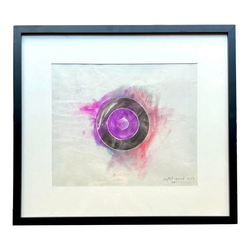 Vintage Boho Original Pastel Geometric Abstract on Paper