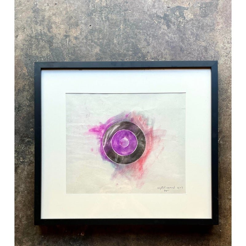 Vintage Boho Original Pastel Geometric Abstract on Paper - Detail view