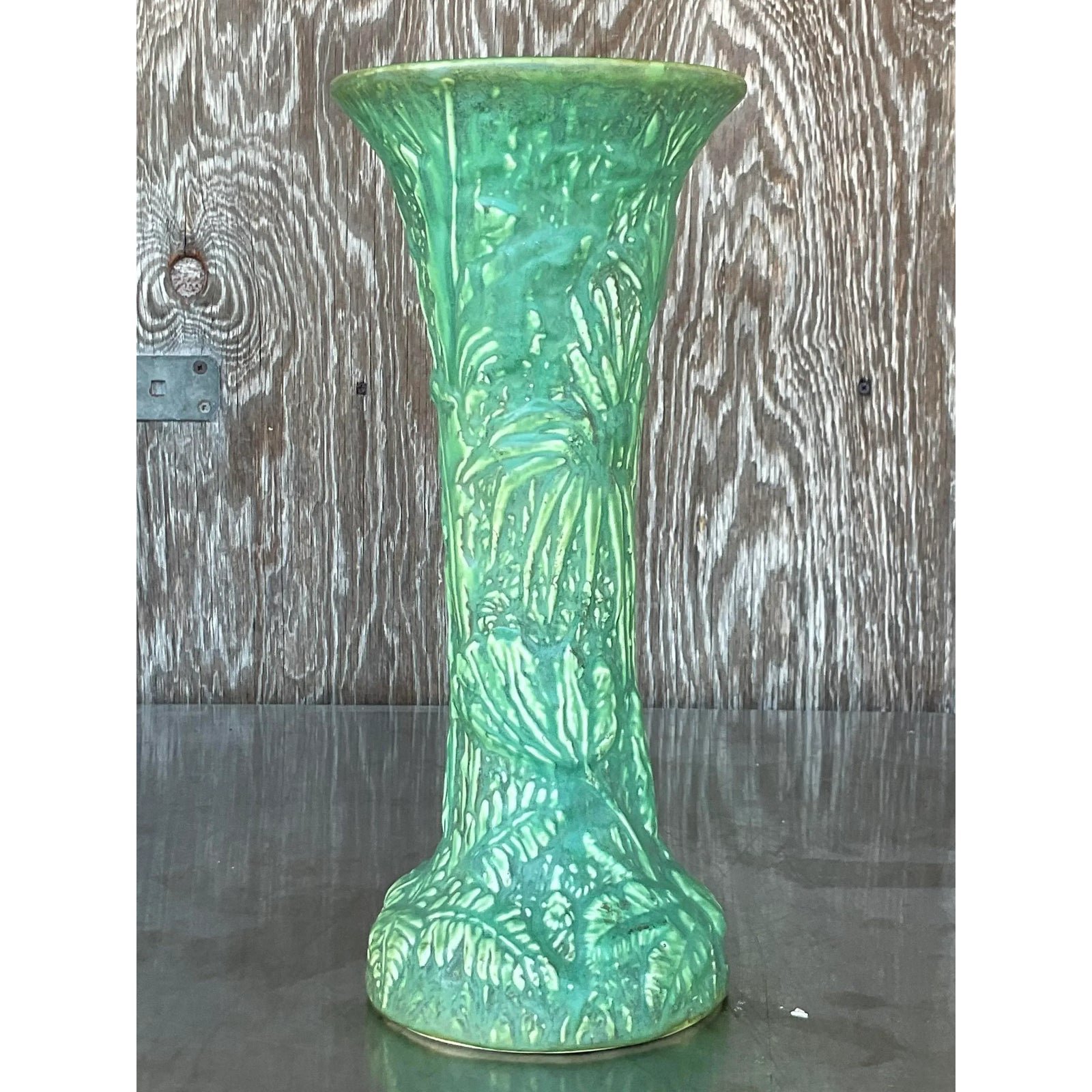Vintage Boho Weller Pottery Tall Vase - Detail view