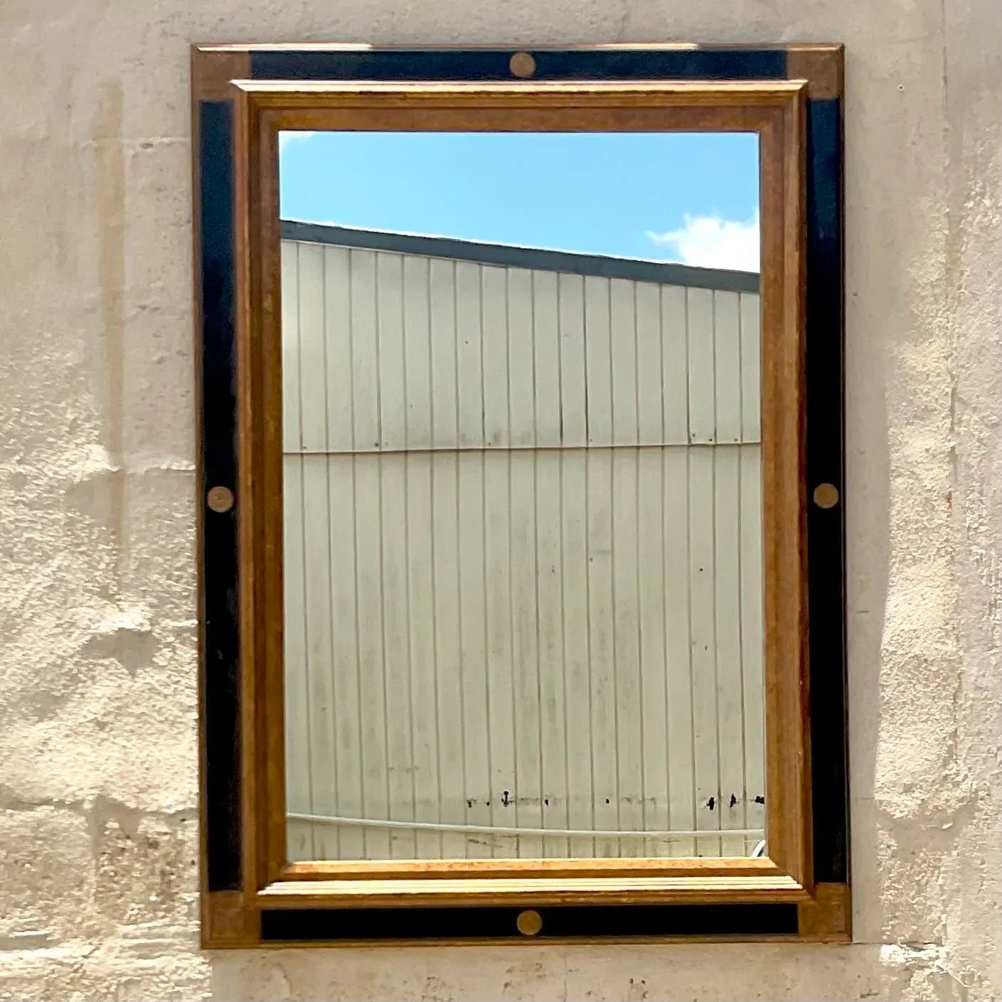 Vintage Regency Gilt Tipped Mirror - Top view