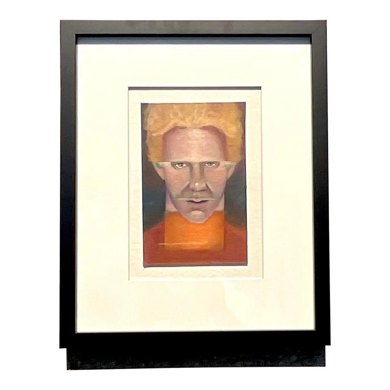 Vintage Boho Signed Original Oil Portrait on Board