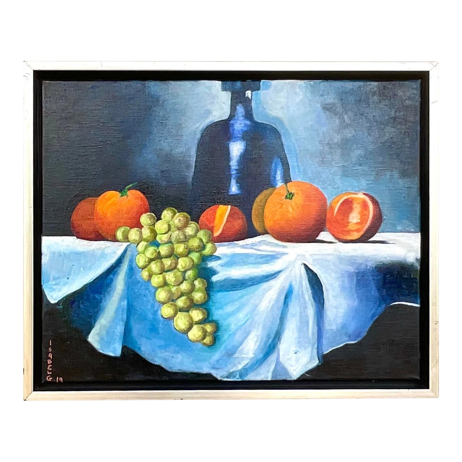 Vintage Boho Signed Original Oil Painting, Still Life on Canvas