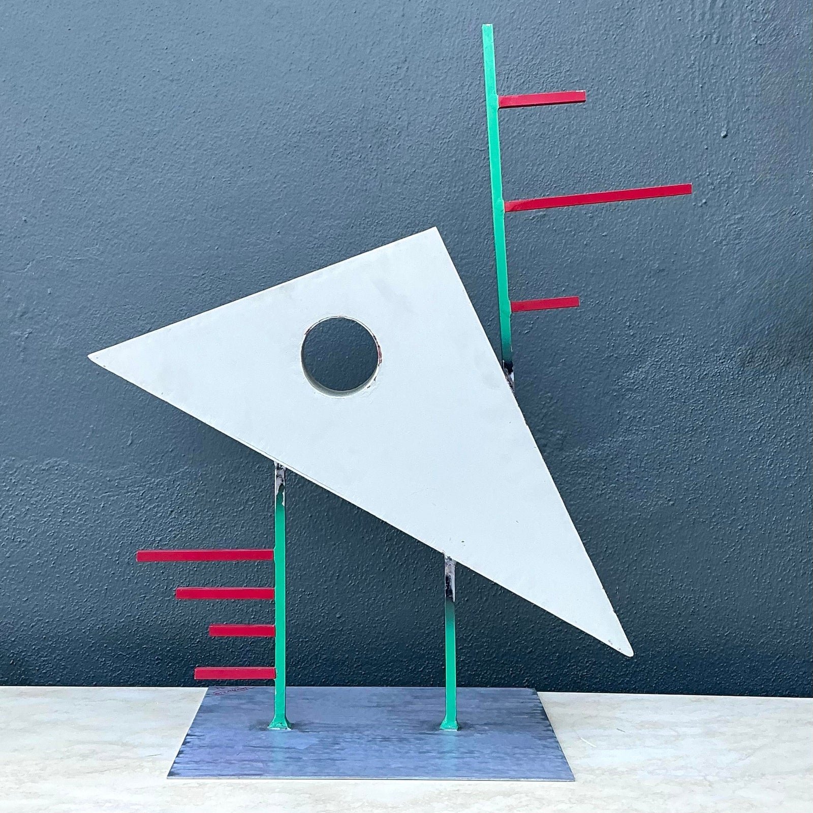 Vintage PostModern Abstract Geometric Sculpture - Back view