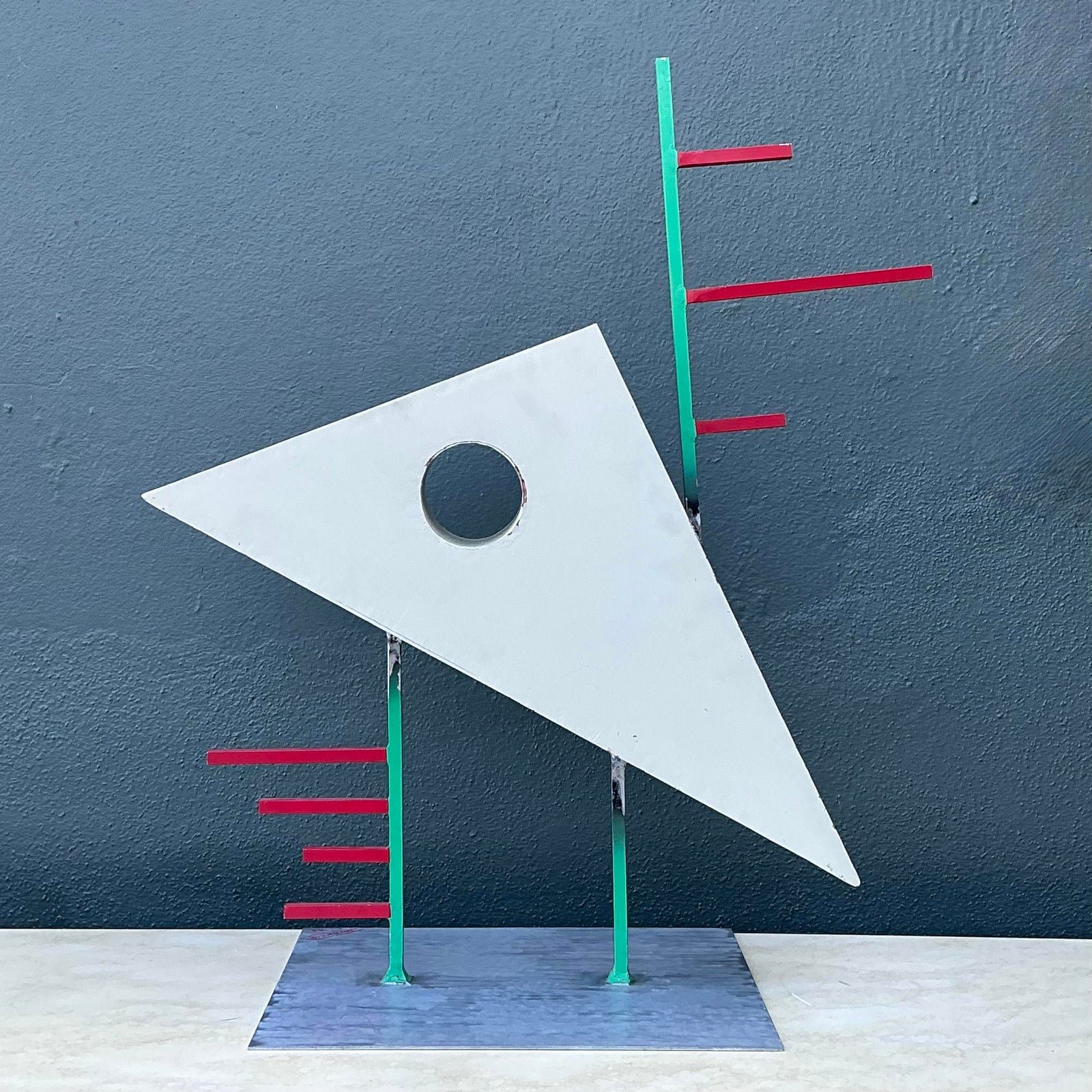 Vintage PostModern Abstract Geometric Sculpture - Top view