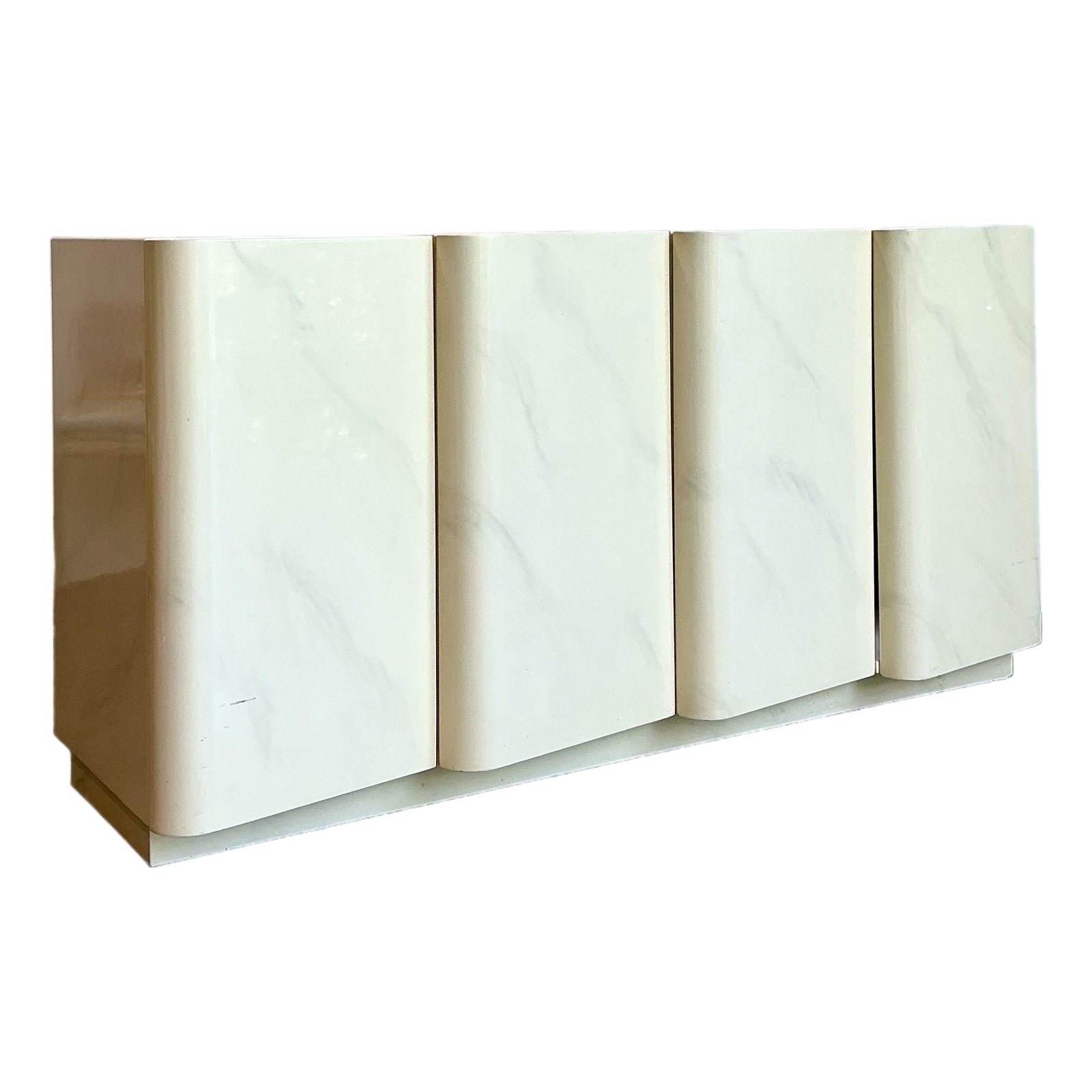 Vintage Postmodern Wave Front Credenza