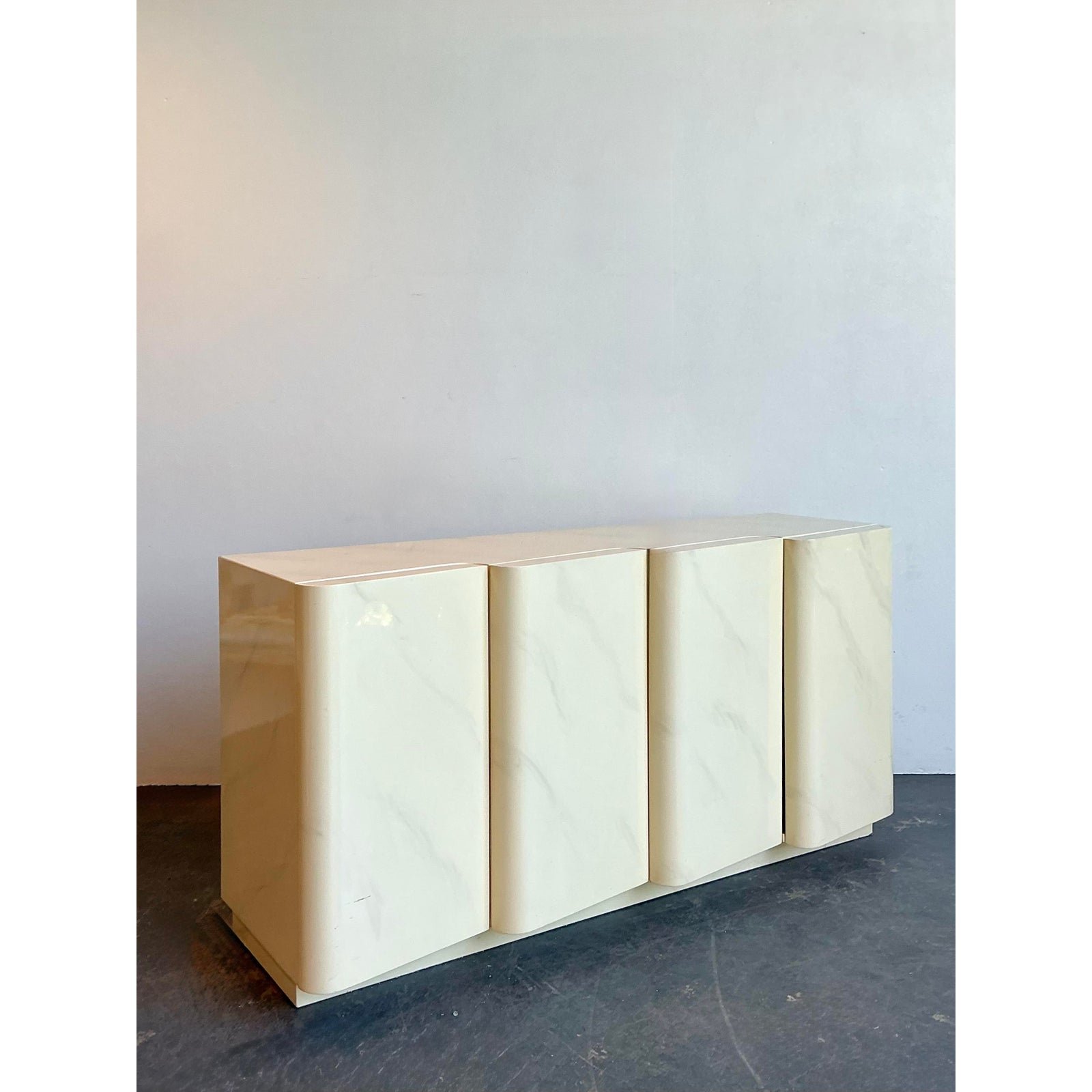 Vintage Postmodern Wave Front Credenza - Side view
