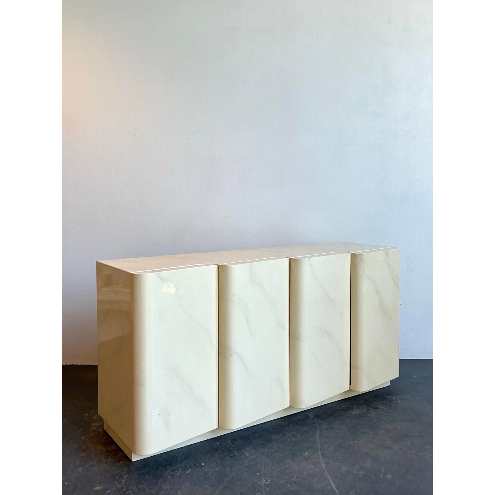 Vintage Postmodern Wave Front Credenza - Back view