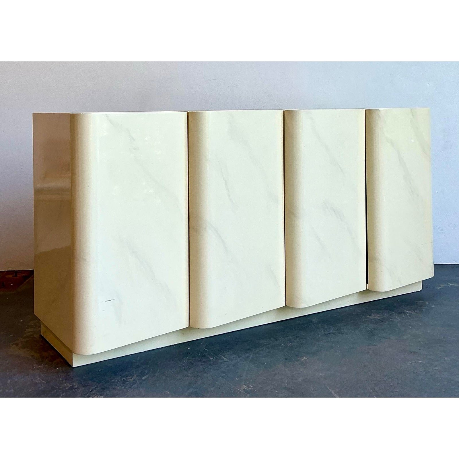 Vintage Postmodern Wave Front Credenza - Detail view