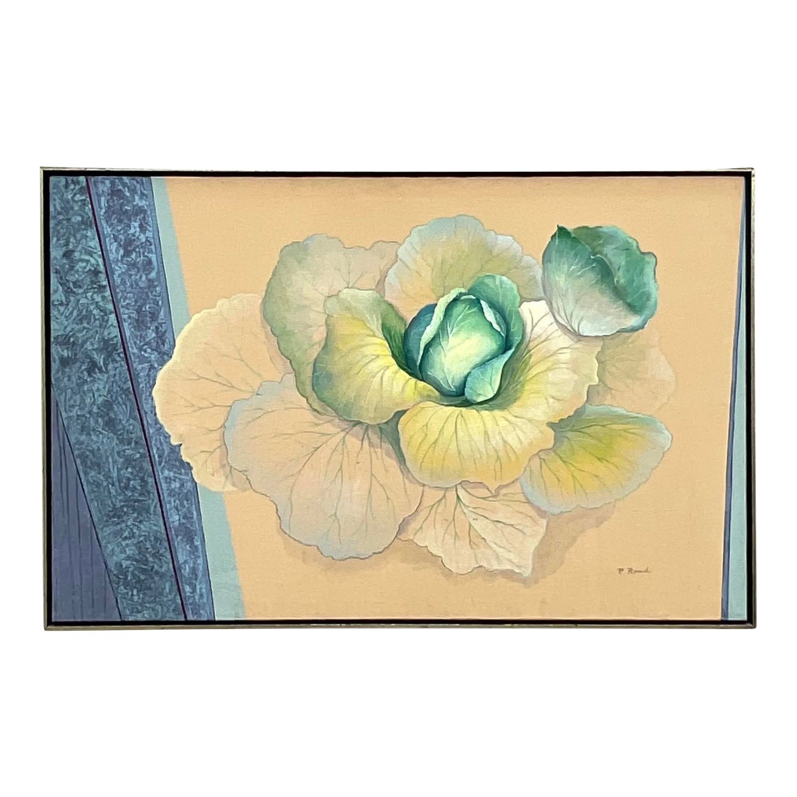 Vintage Boho Signed Original Oil Still Life on Canvas