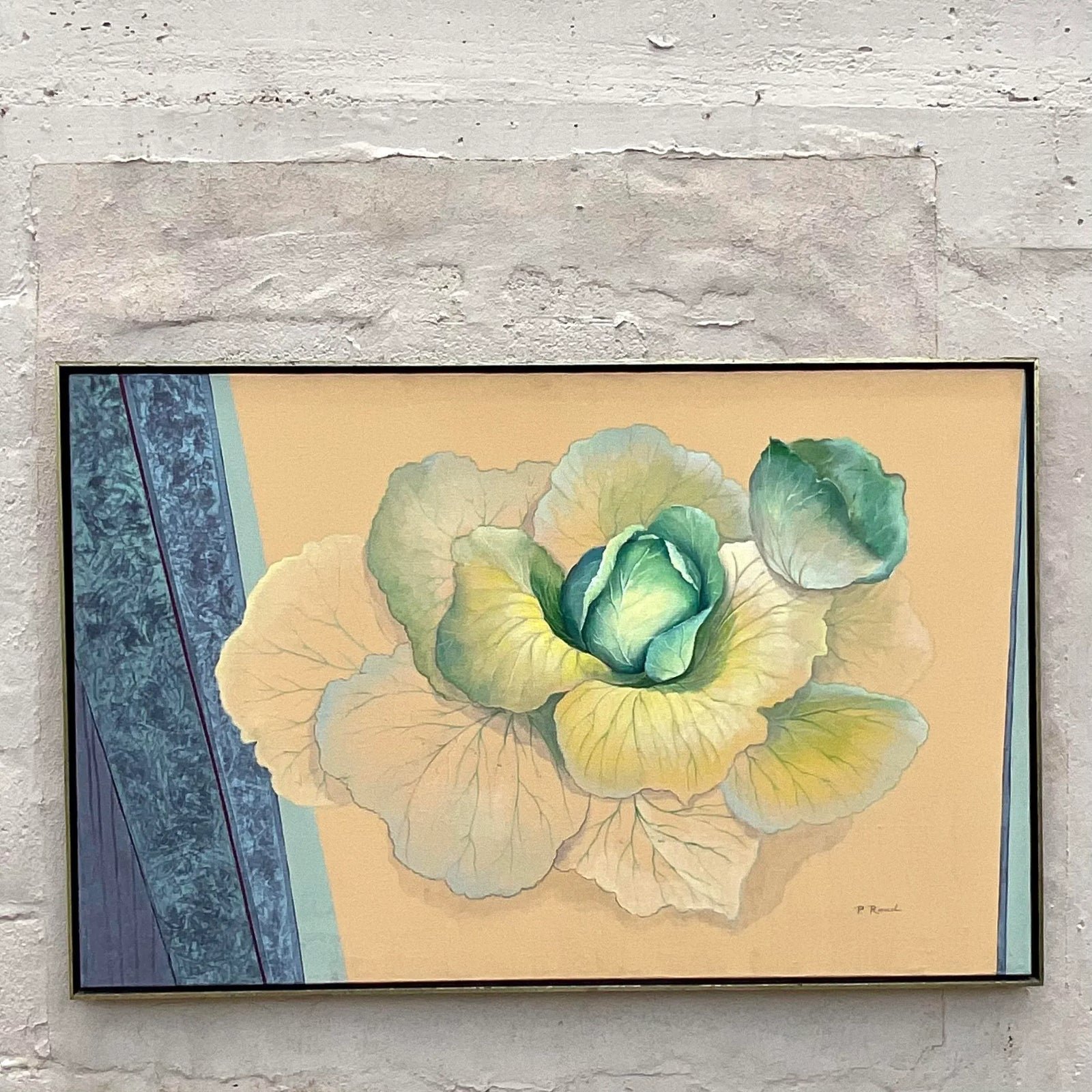 Vintage Boho Signed Original Oil Still Life on Canvas - Back view