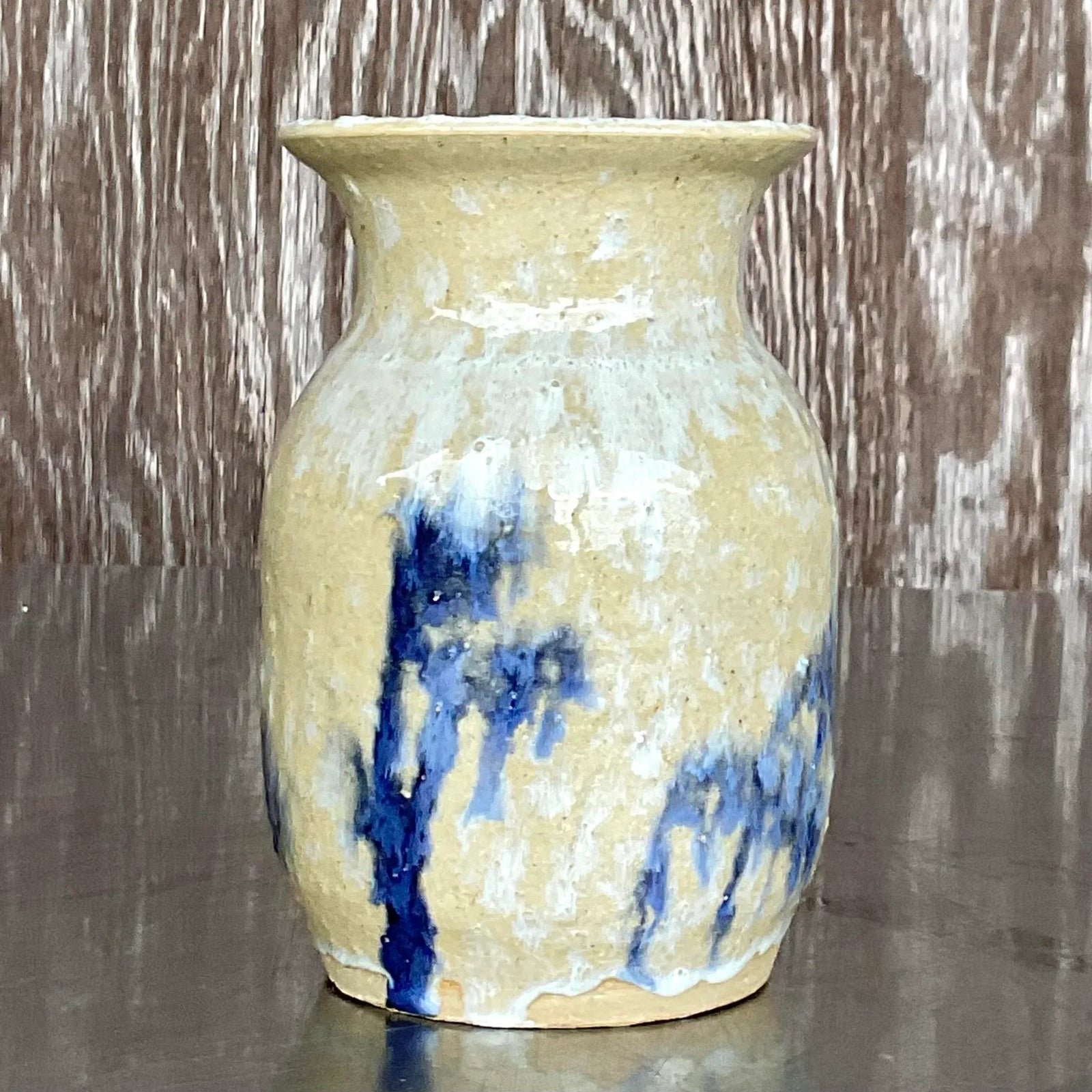 Vintage Boho Signed Studio Pottery Vase - Back view