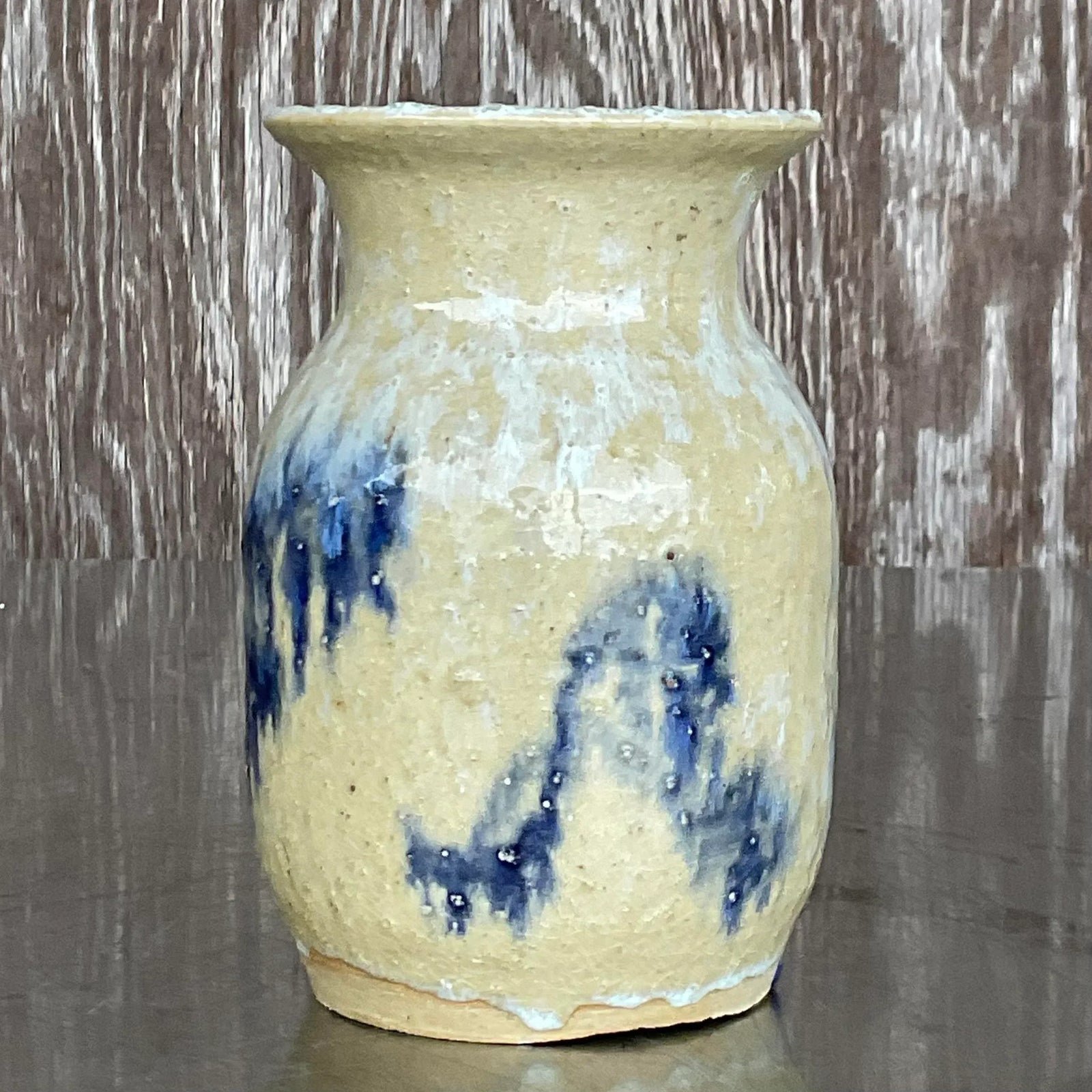 Vintage Boho Signed Studio Pottery Vase - Side view