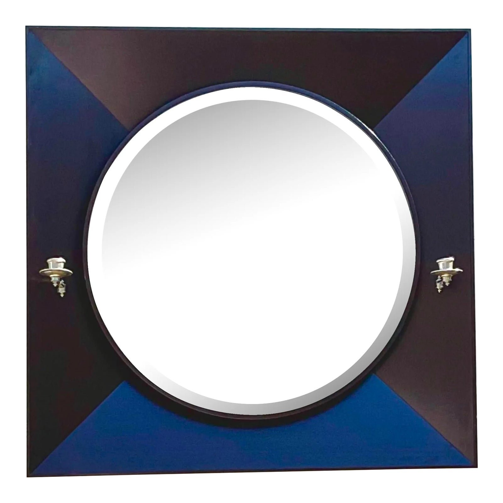 Vintage Contemporary Ebony Candlestick Mirror