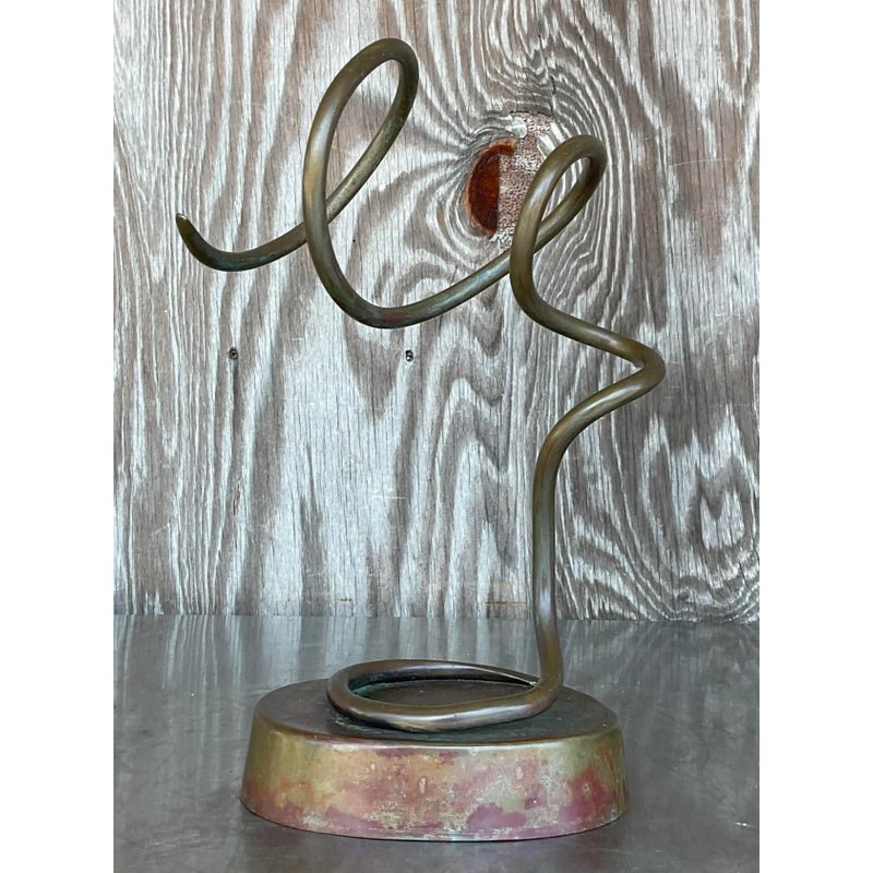 Vintage Boho Abstract Metal Sculpture - Back view