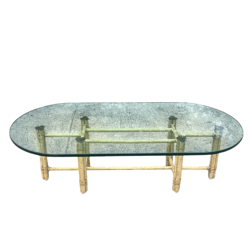 Late 20th Century Vintage Coastal Signed McGuire Coffee Table