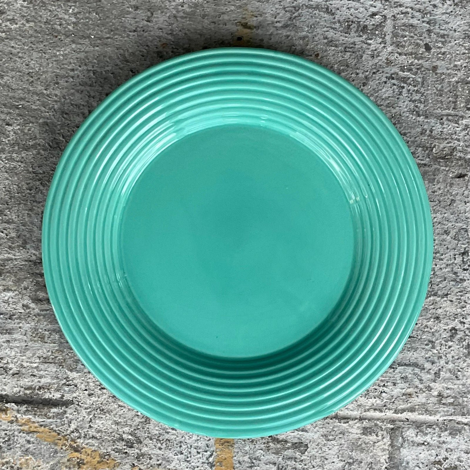 Vintage Boho Glazed Ceramic Platter and Bowl Serving Set- 2 Pieces - Top view