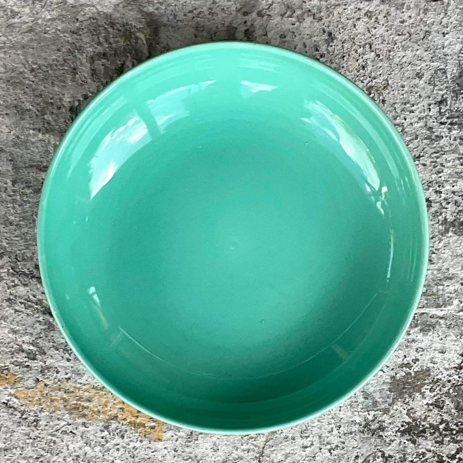 Vintage Boho Glazed Ceramic Platter and Bowl Serving Set- 2 Pieces - Side view