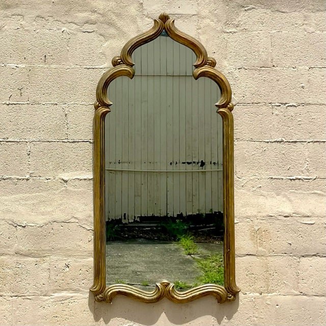 Late 20th Century Vintage Boho Temple Gilt Mirror - Side view