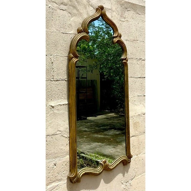 Late 20th Century Vintage Boho Temple Gilt Mirror - Top view