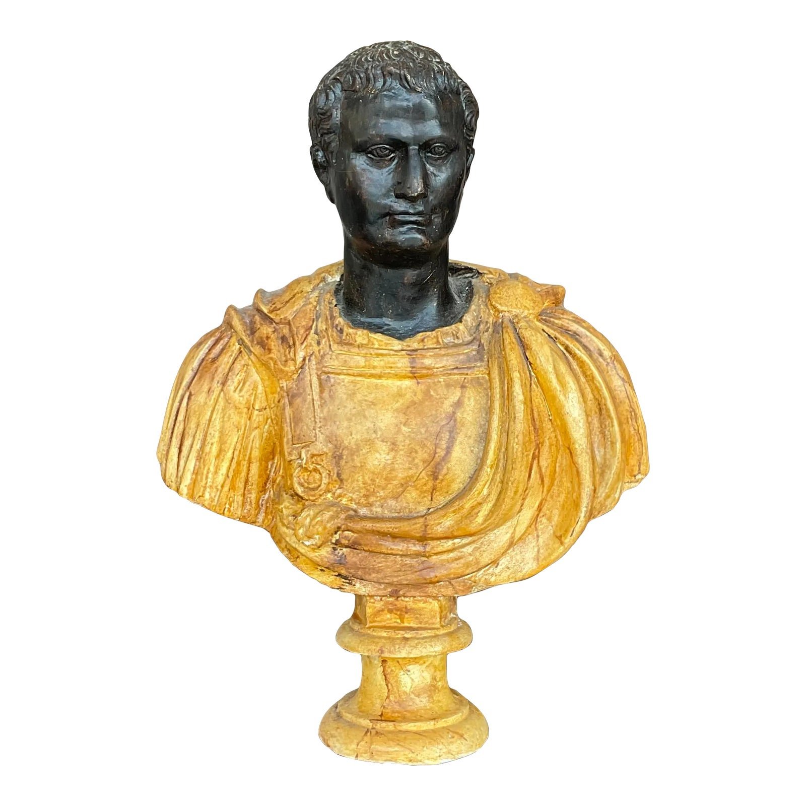 Vintage Neoclassical Faux Finished Plaster Bust