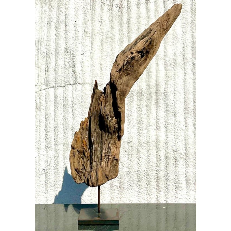 Late 20th Century Driftwood Sculpture on Steel Plinth - Back view