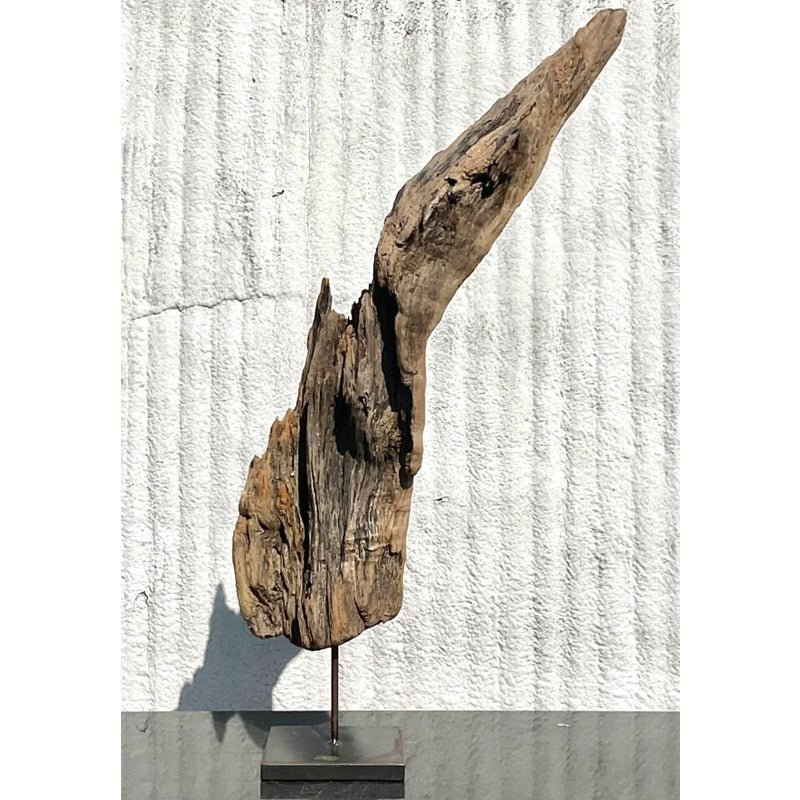 Late 20th Century Driftwood Sculpture on Steel Plinth - Top view