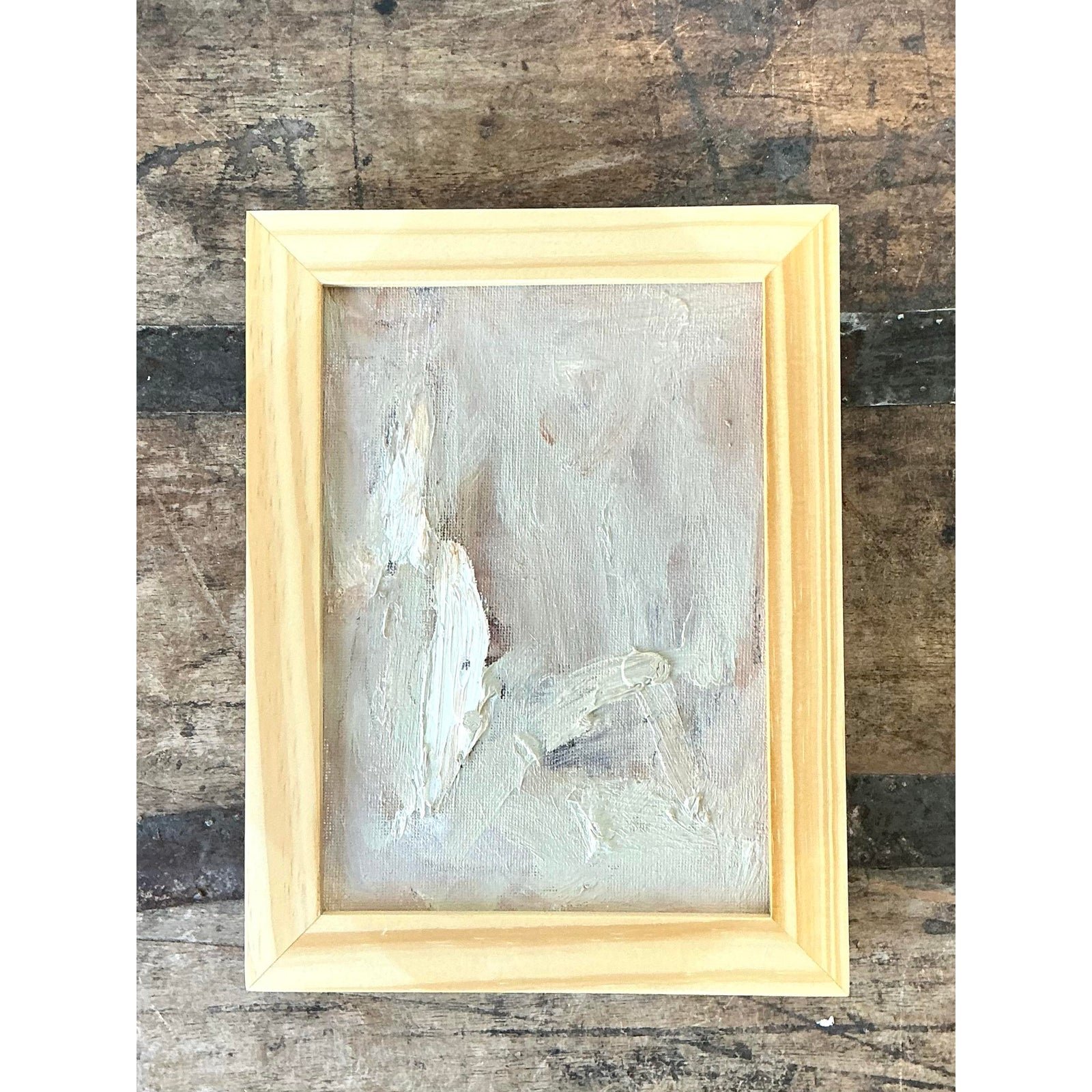 Vintage Original Abstract Oil on Board - Detail view