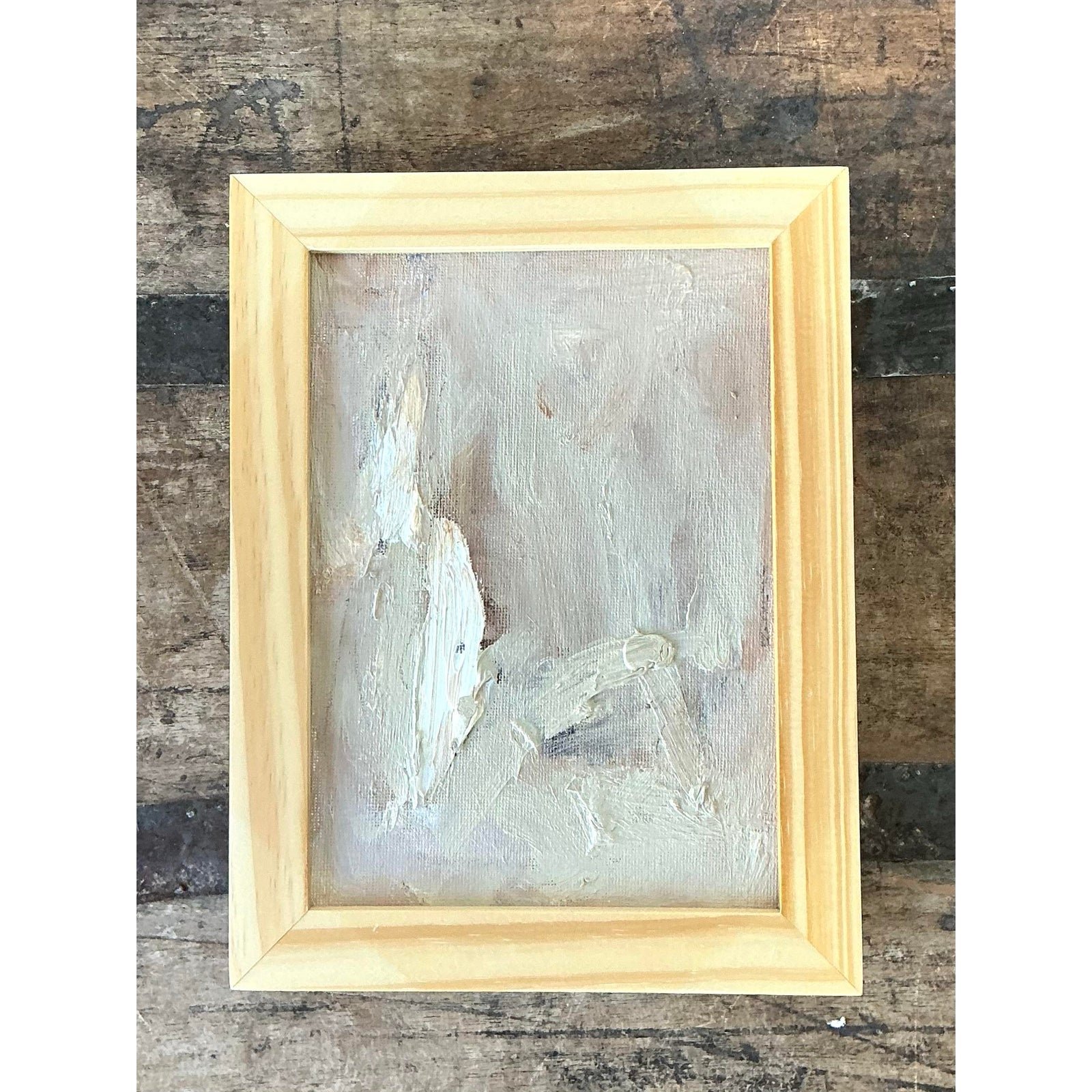 Vintage Original Abstract Oil on Board - Back view