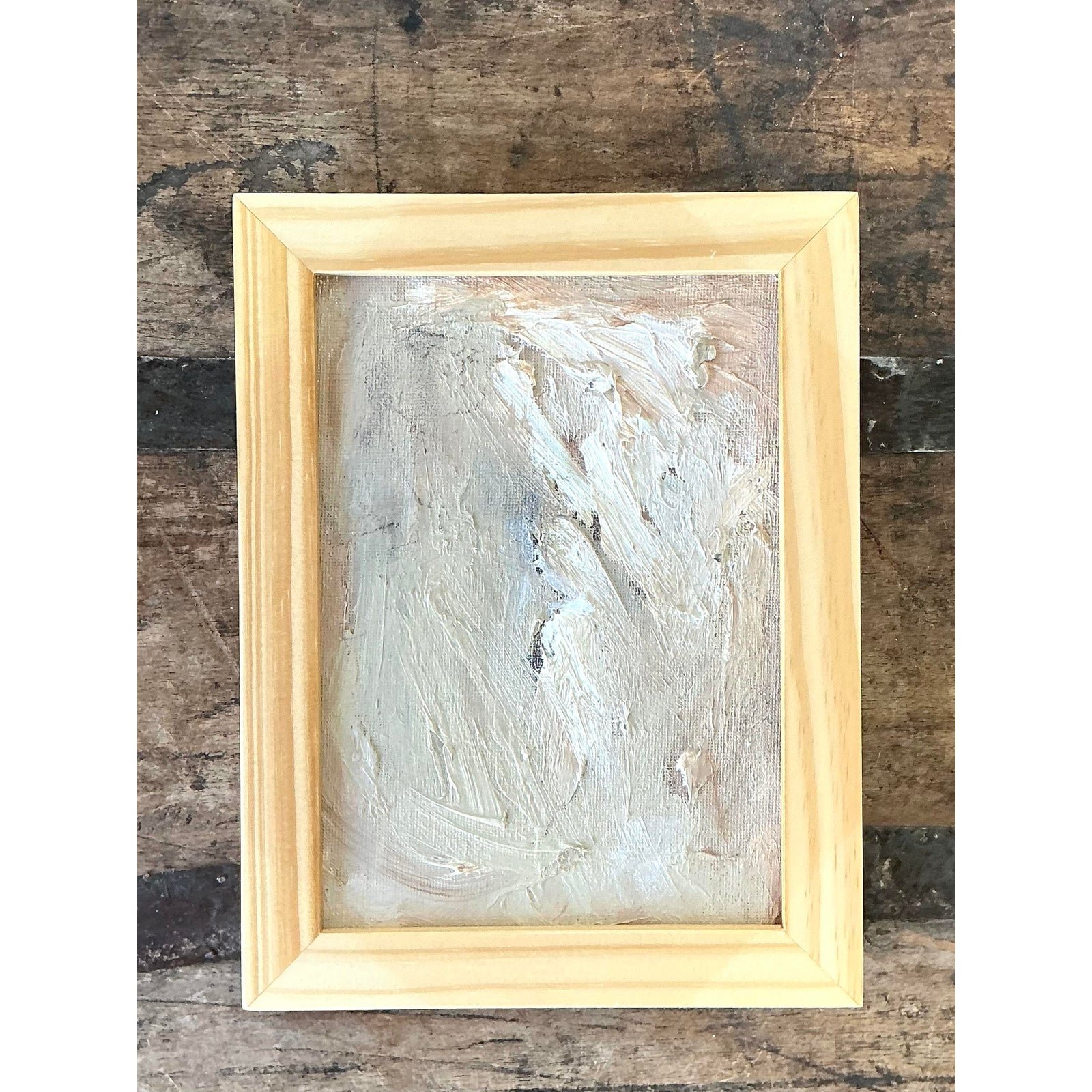Vintage Original Oil Painting on Board - Side view