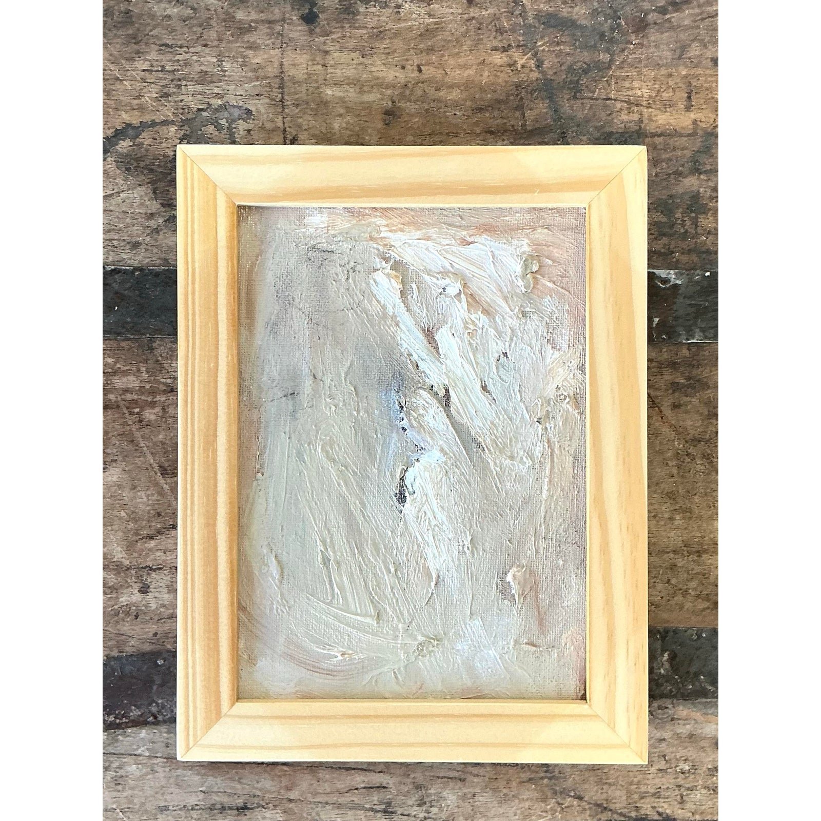 Vintage Original Oil Painting on Board - Top view