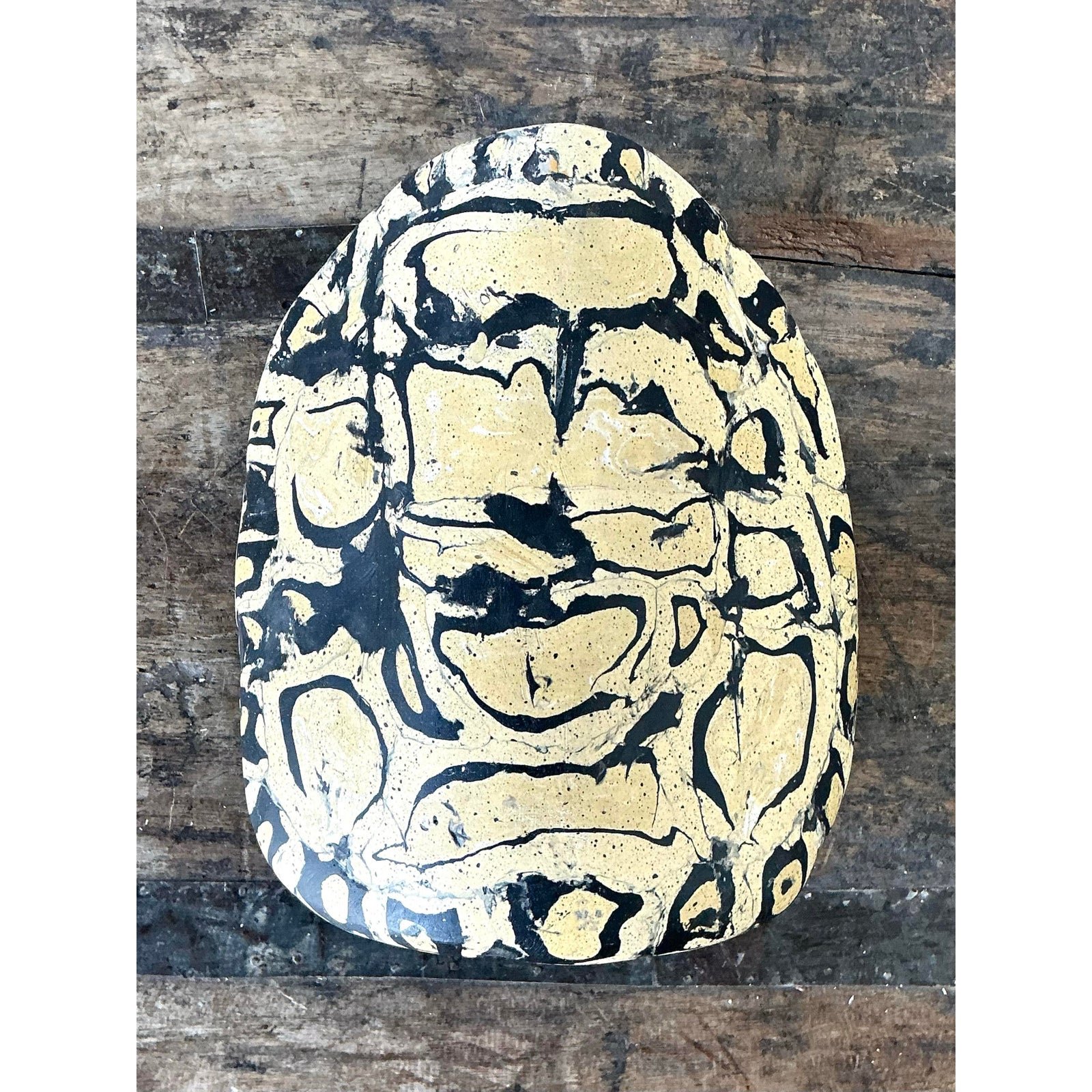 Vintage Italian Scagliola Pigmented Plaster Turtle Shell - Back view