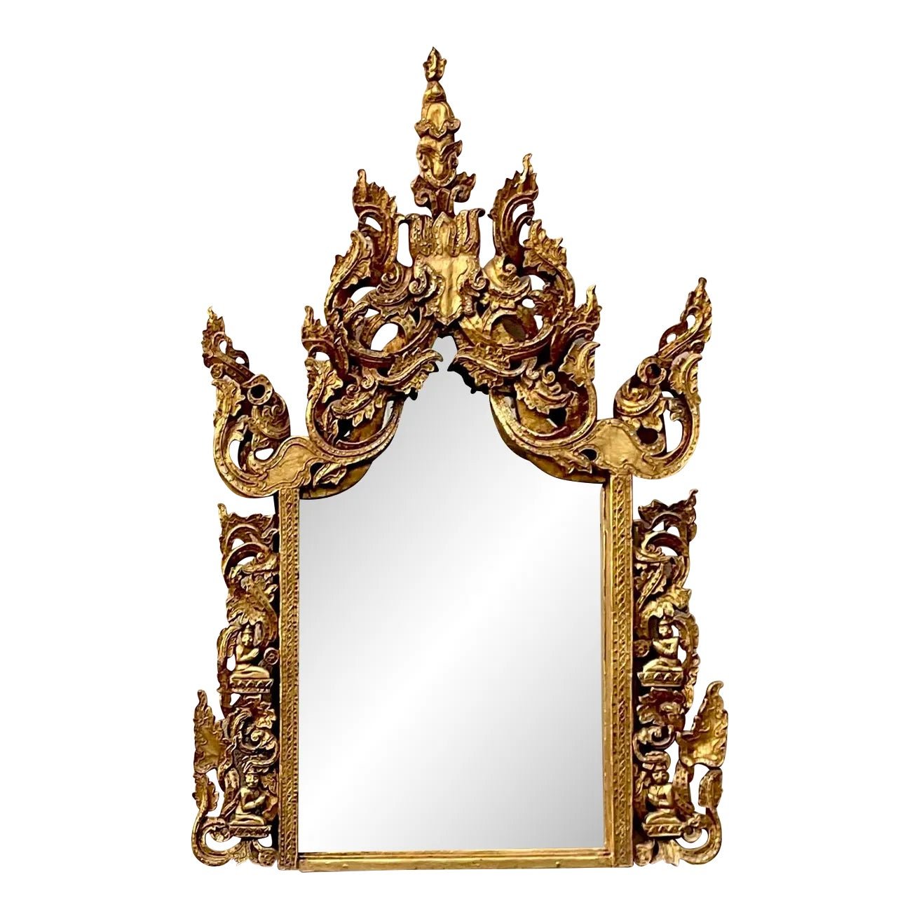 Vintage Boho Gilt Temple Mirror