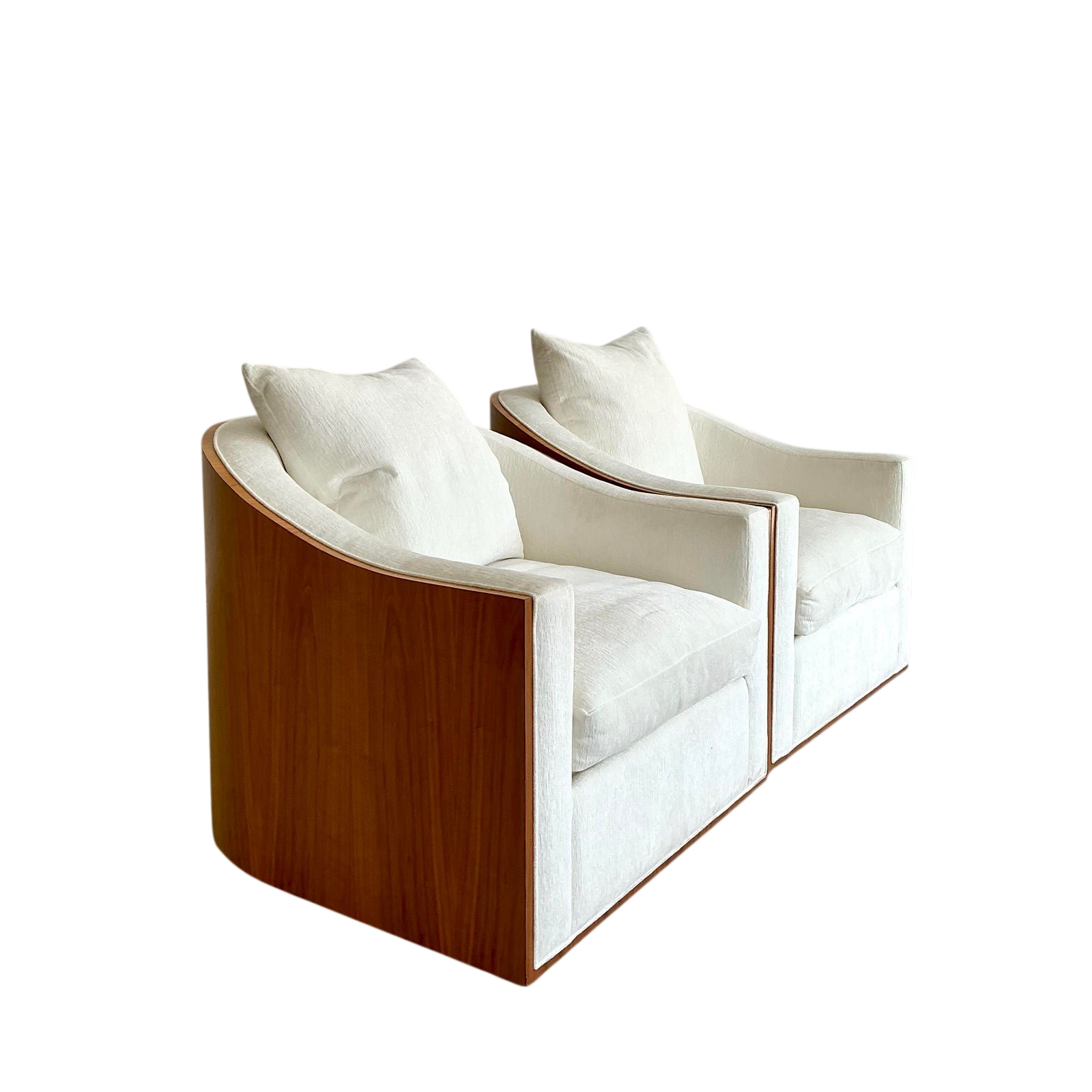 Vintage Kreiss Mambo Wood Swivel Chairs - A Pair