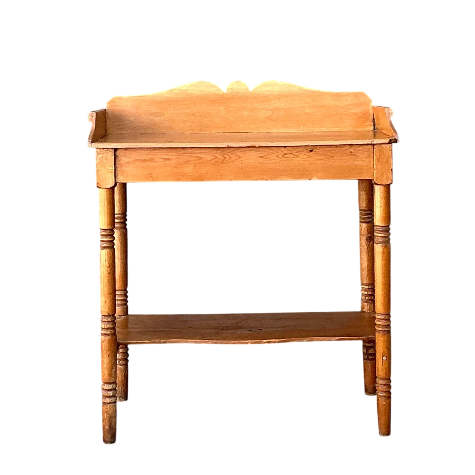 Vintage Turned Wood Pine Sideboard