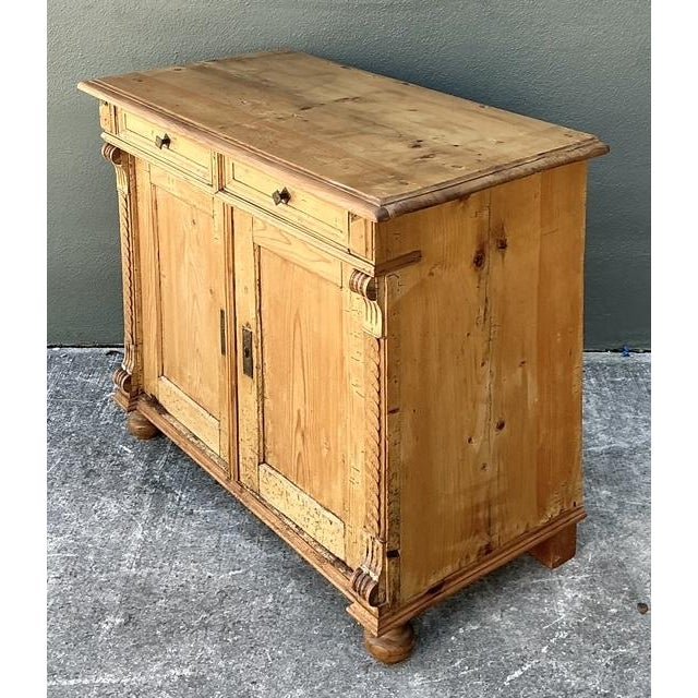 Vintage Carved Pine Cabinet - Top view