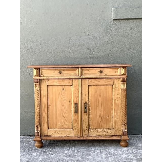 Vintage Carved Pine Cabinet - Back view