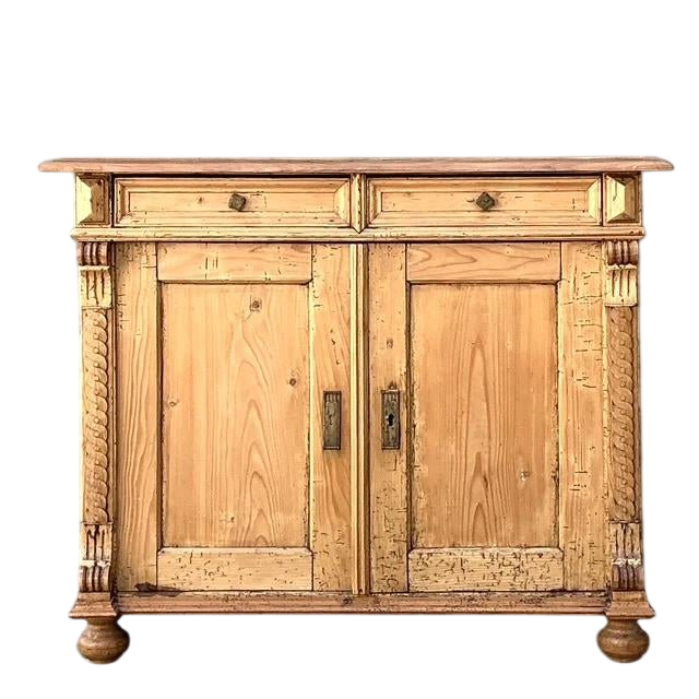 Vintage Carved Pine Cabinet