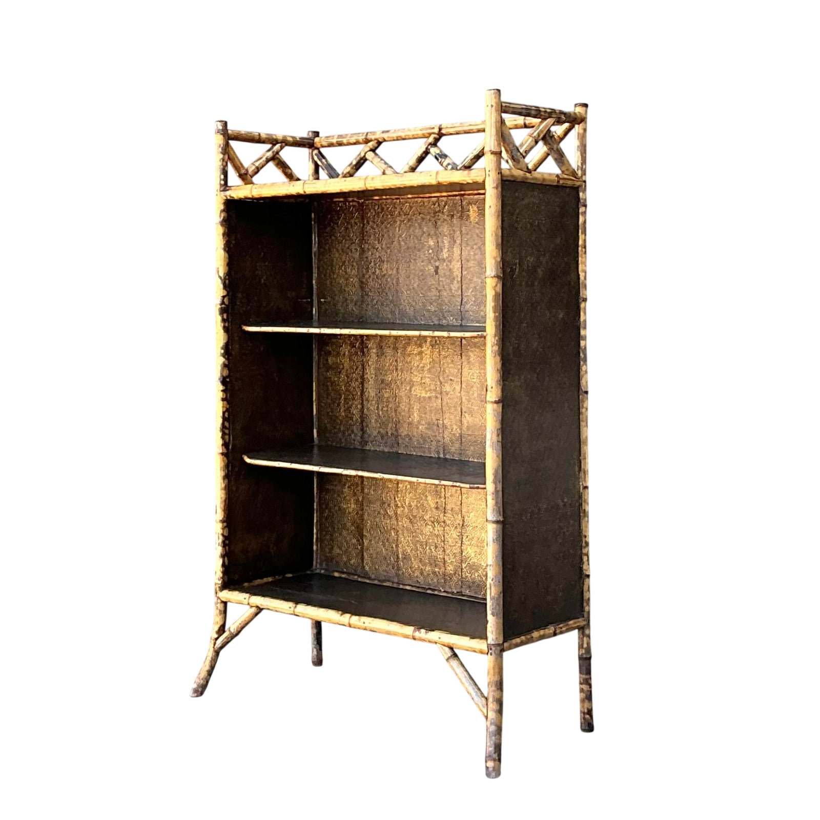 Vintage Tortoise Bamboo Etagere